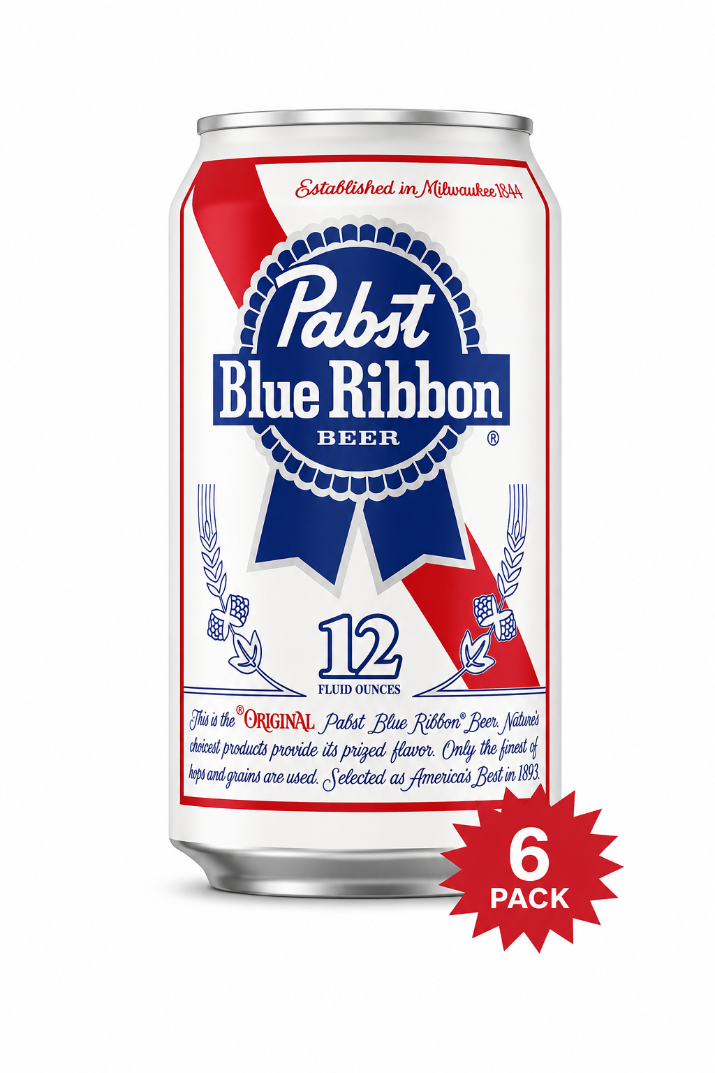 Pabst Blue Ribbon (6-Pack/355ml)