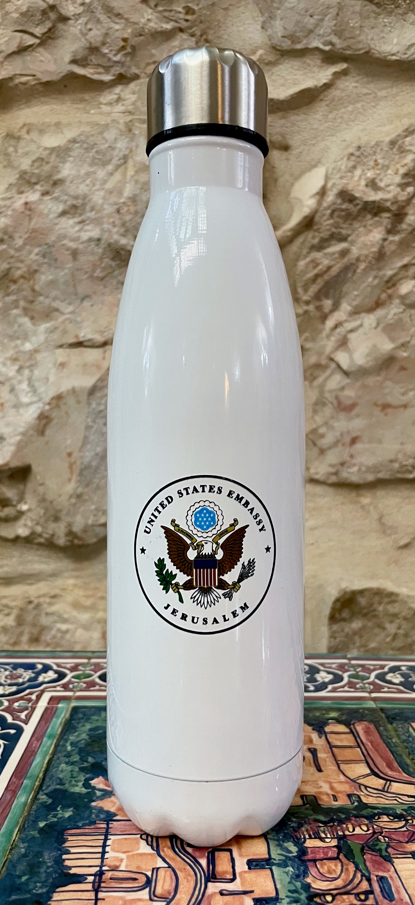 Aluminum Bottle: Embassy Seal (Black/Silver/White/Red)