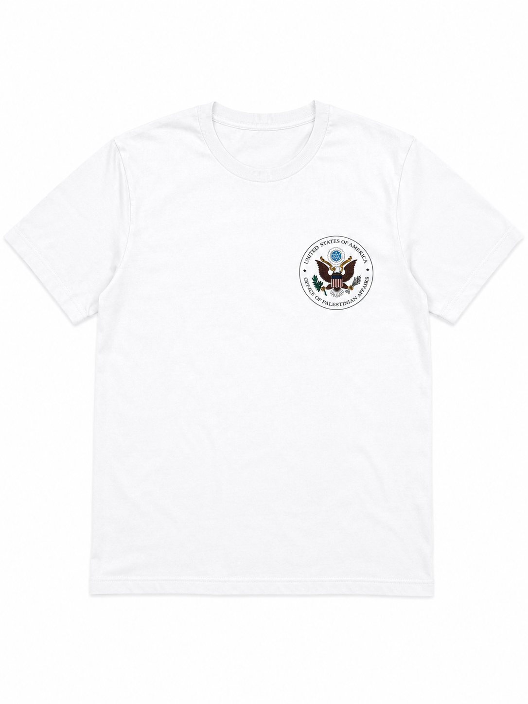 T-Shirt: OPA Seal & Al-Quds Skyline (White)