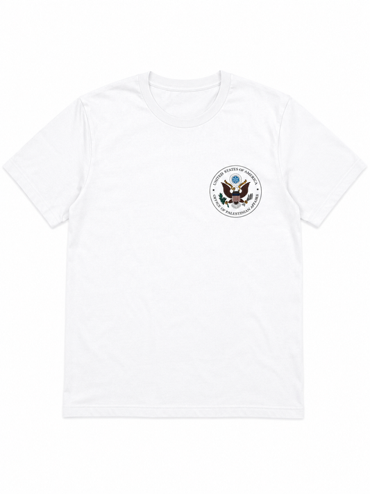T-Shirt: OPA Seal & Al-Quds Skyline (White)