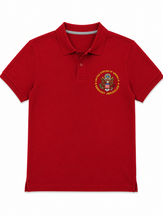 Women's Polo: Embassy Seal (Red)