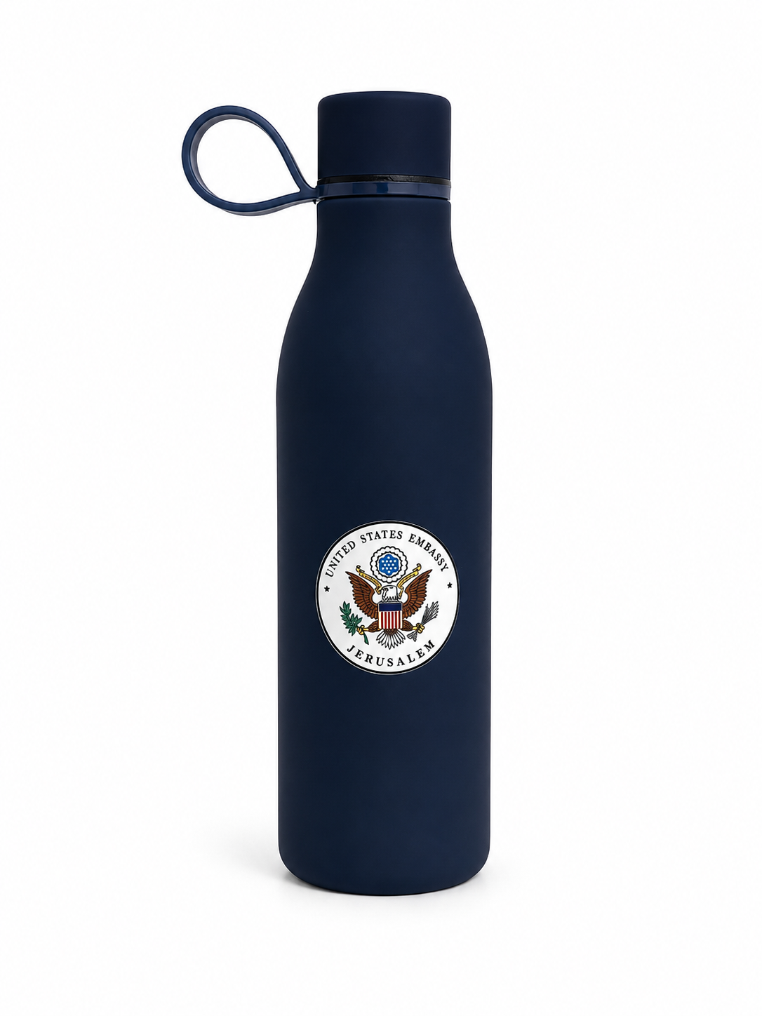 Matte Water Bottle: Embassy Seal Jerusalem
