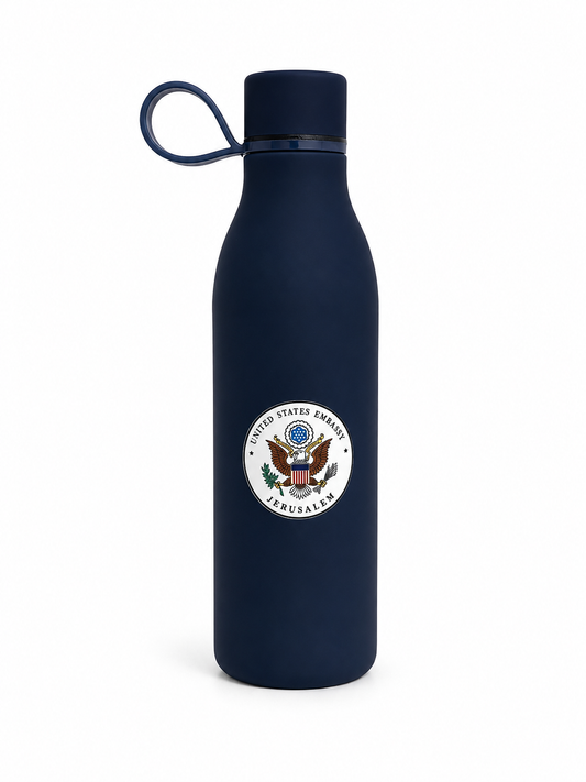 Matte Water Bottle: Embassy Seal Jerusalem
