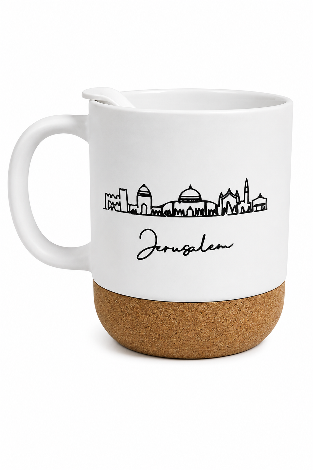 Ceramic Mug with Cork Bottom: Embassy Seal (Jerusalem/Tel Aviv)