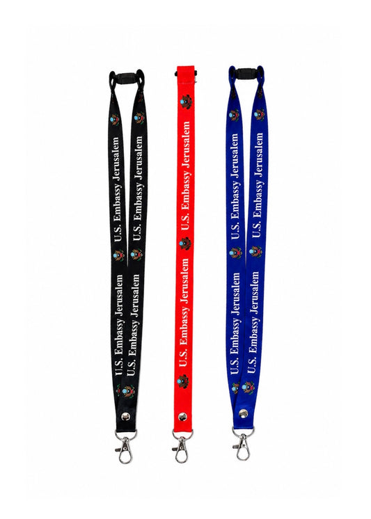 Lanyard: Jerusalem Embassy (Blue/Red/Black)