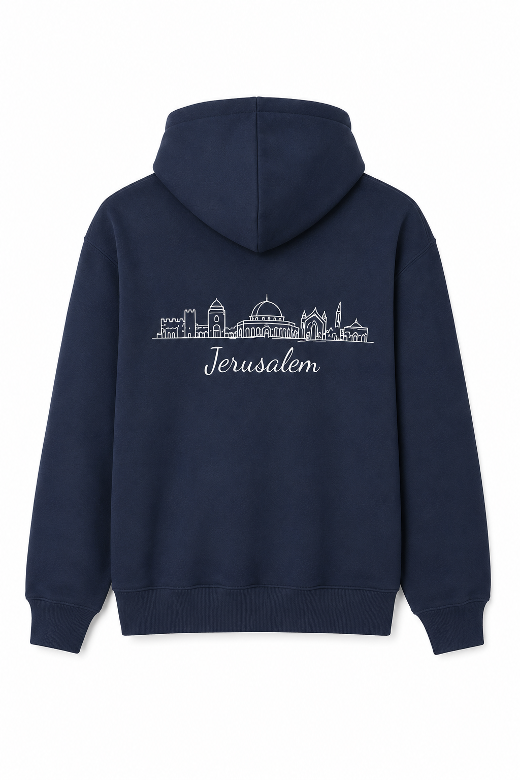 Hoodie: Embassy Seal & Jerusalem Skyline (Navy)