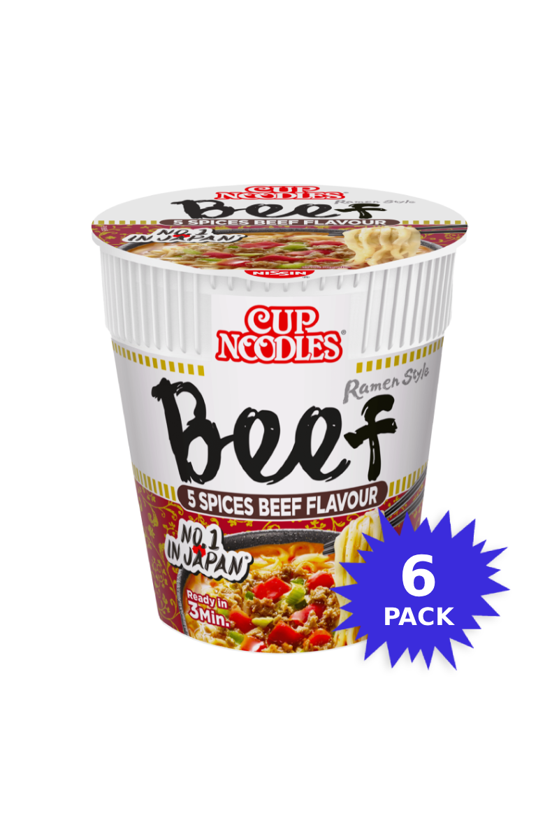 Nissin Cup Noodles Ramen Beef (6-pack/64g)