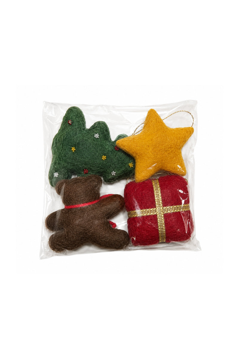 Xmas Ornaments 100% Wool from Bethlehem (4pcs)